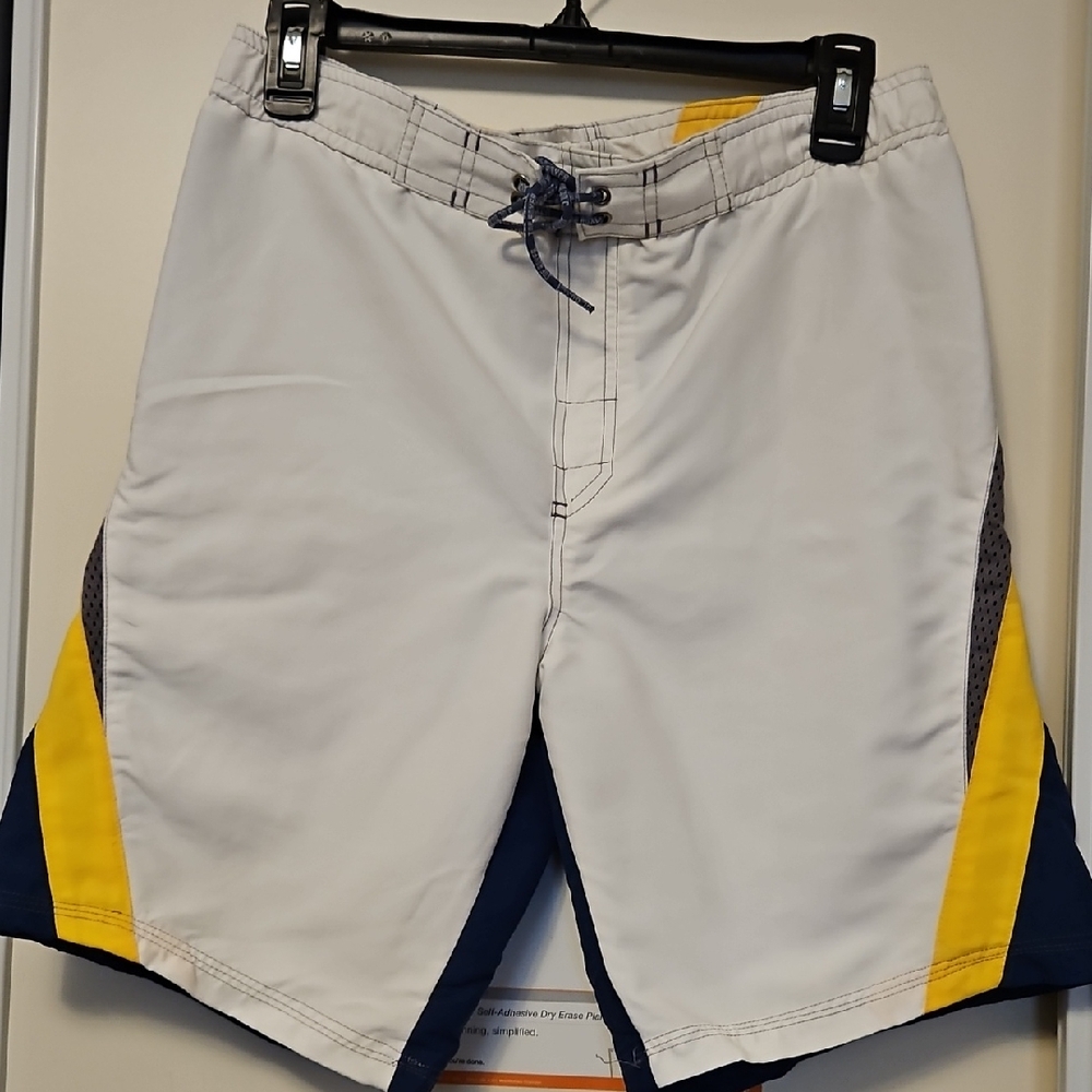 Joe Boxer White and Yellow Swim Shorts